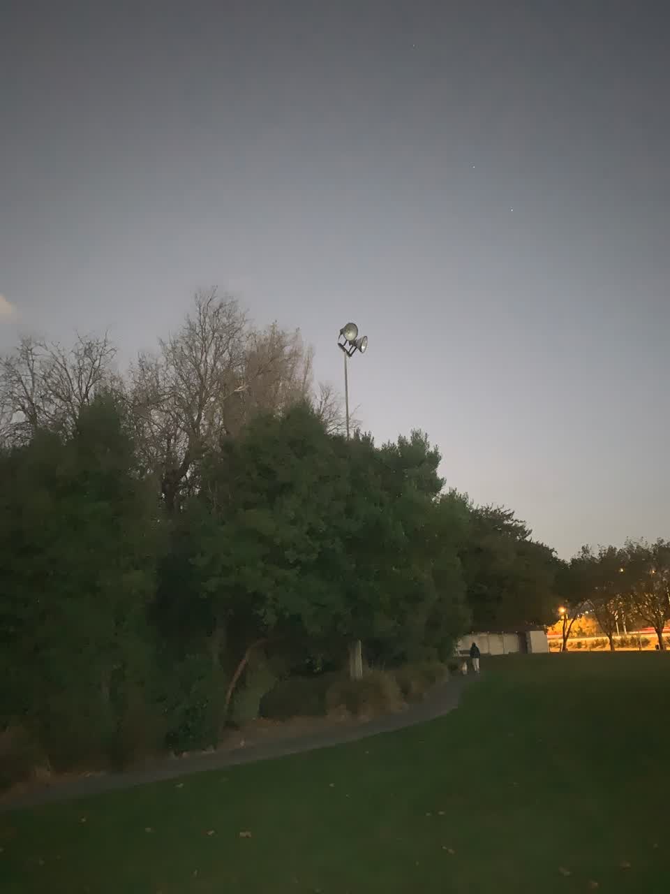 The photograph attached to this street light outage report