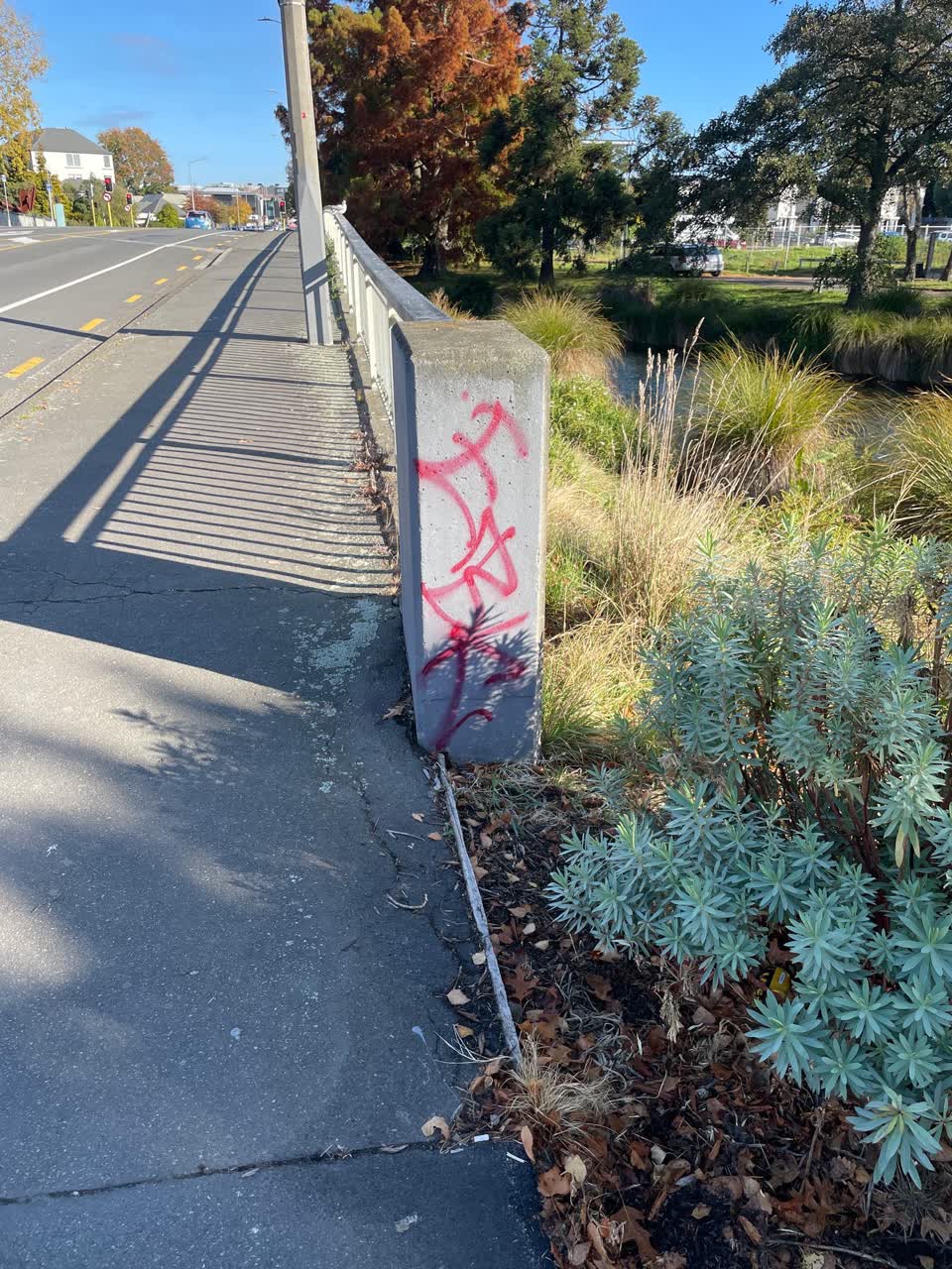 The photograph attached to this graffiti report