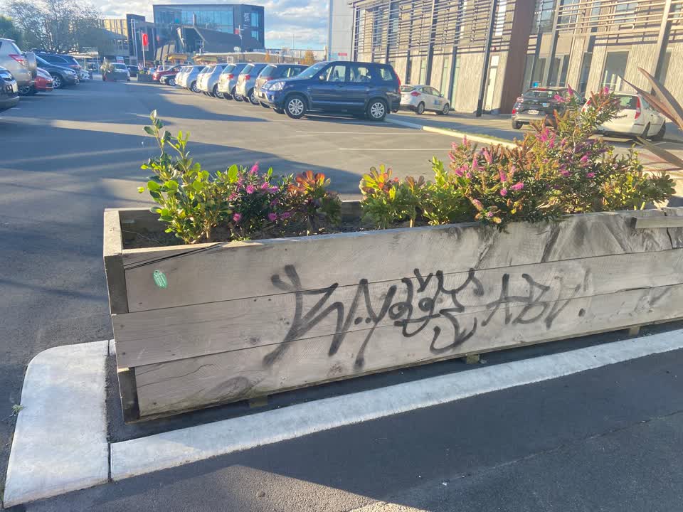 The photograph attached to this graffiti report