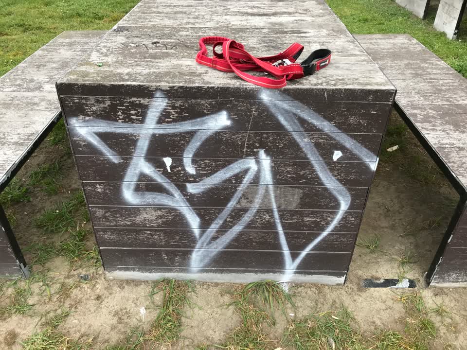 The photograph attached to this graffiti report