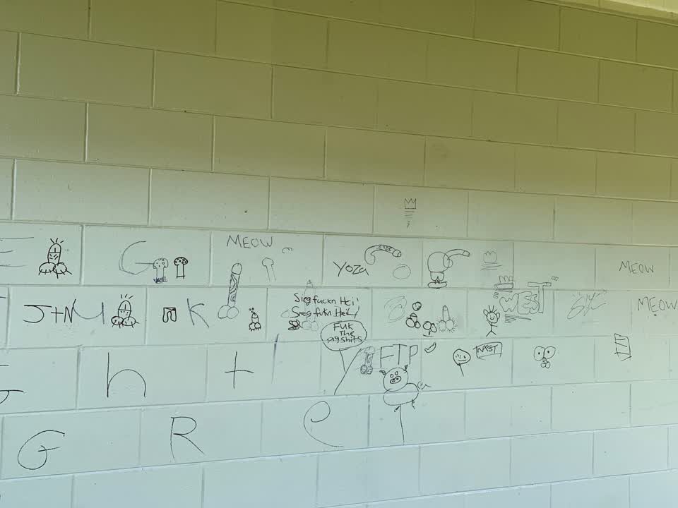 The photograph attached to this graffiti report
