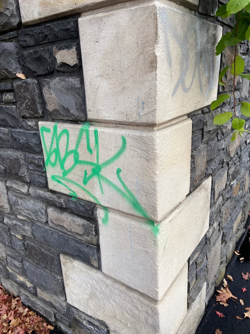 The photograph attached to this graffiti report