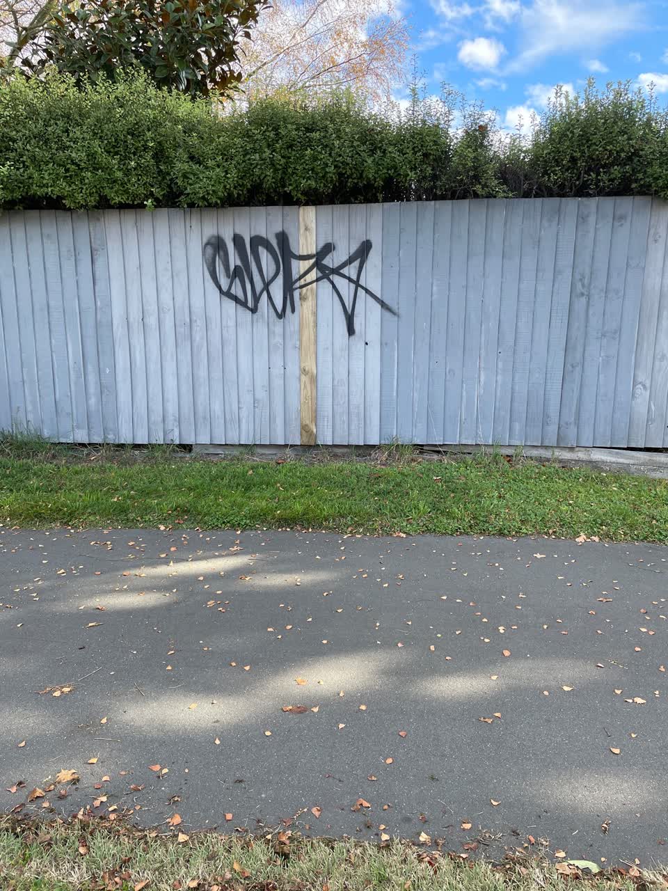 The photograph attached to this graffiti report