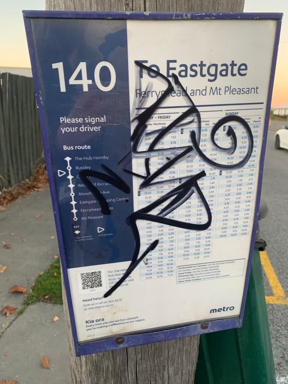 The photograph attached to this graffiti report