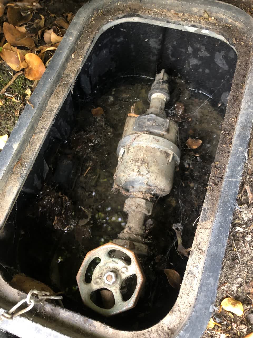 The photograph attached to this water leak report