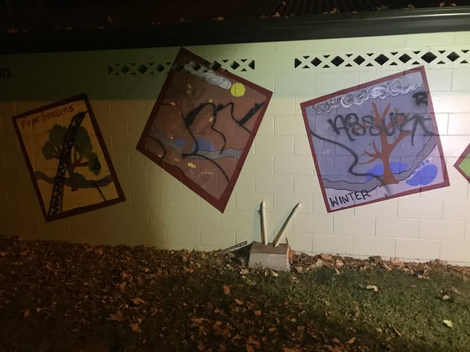 The photograph attached to this graffiti report