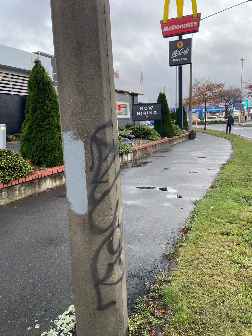 The photograph attached to this graffiti report