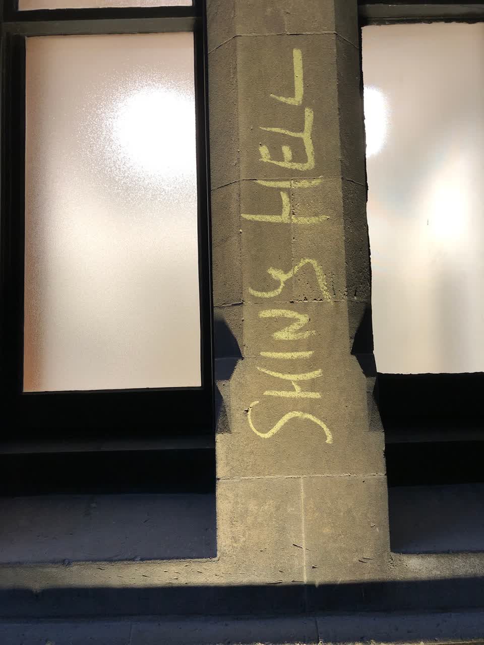 The photograph attached to this graffiti report