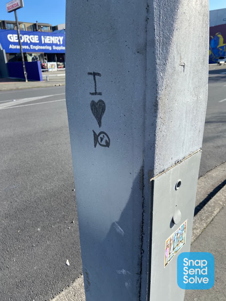 The photograph attached to this graffiti report