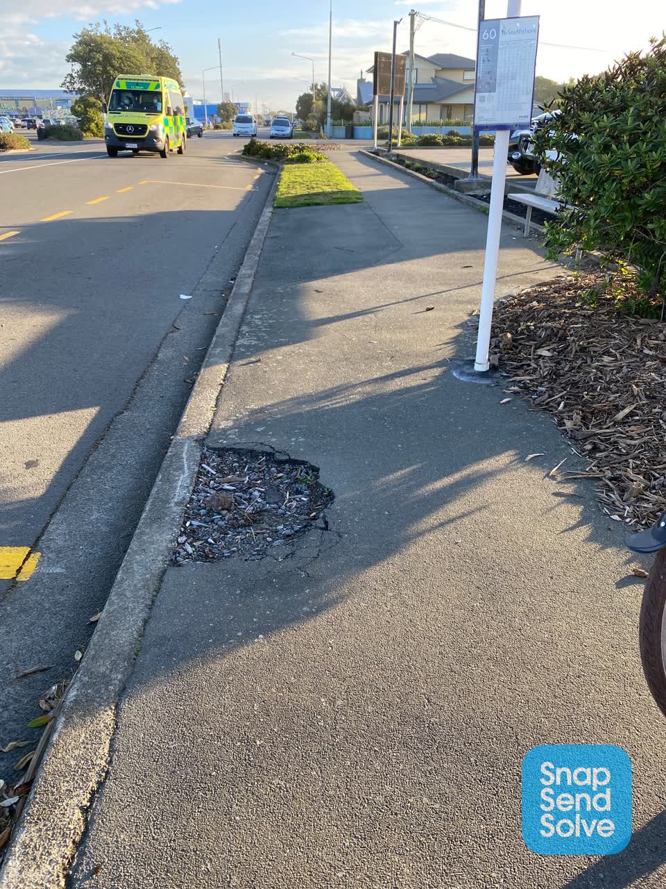 The photograph attached to this roading/streets report