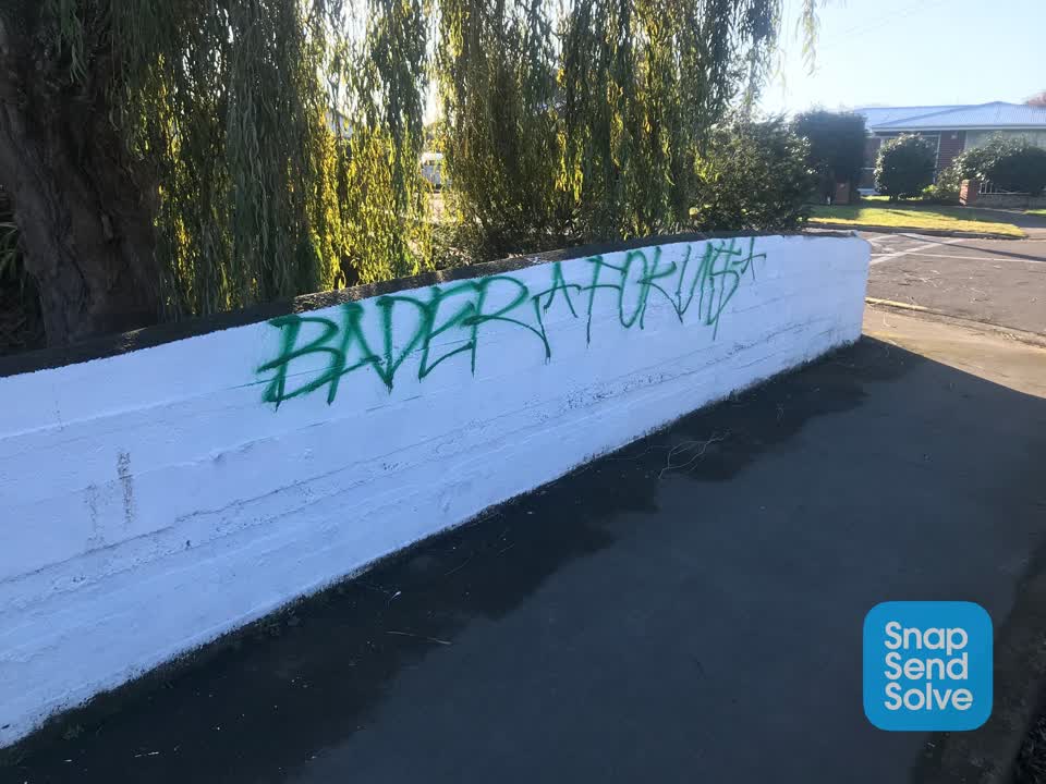 The photograph attached to this graffiti report