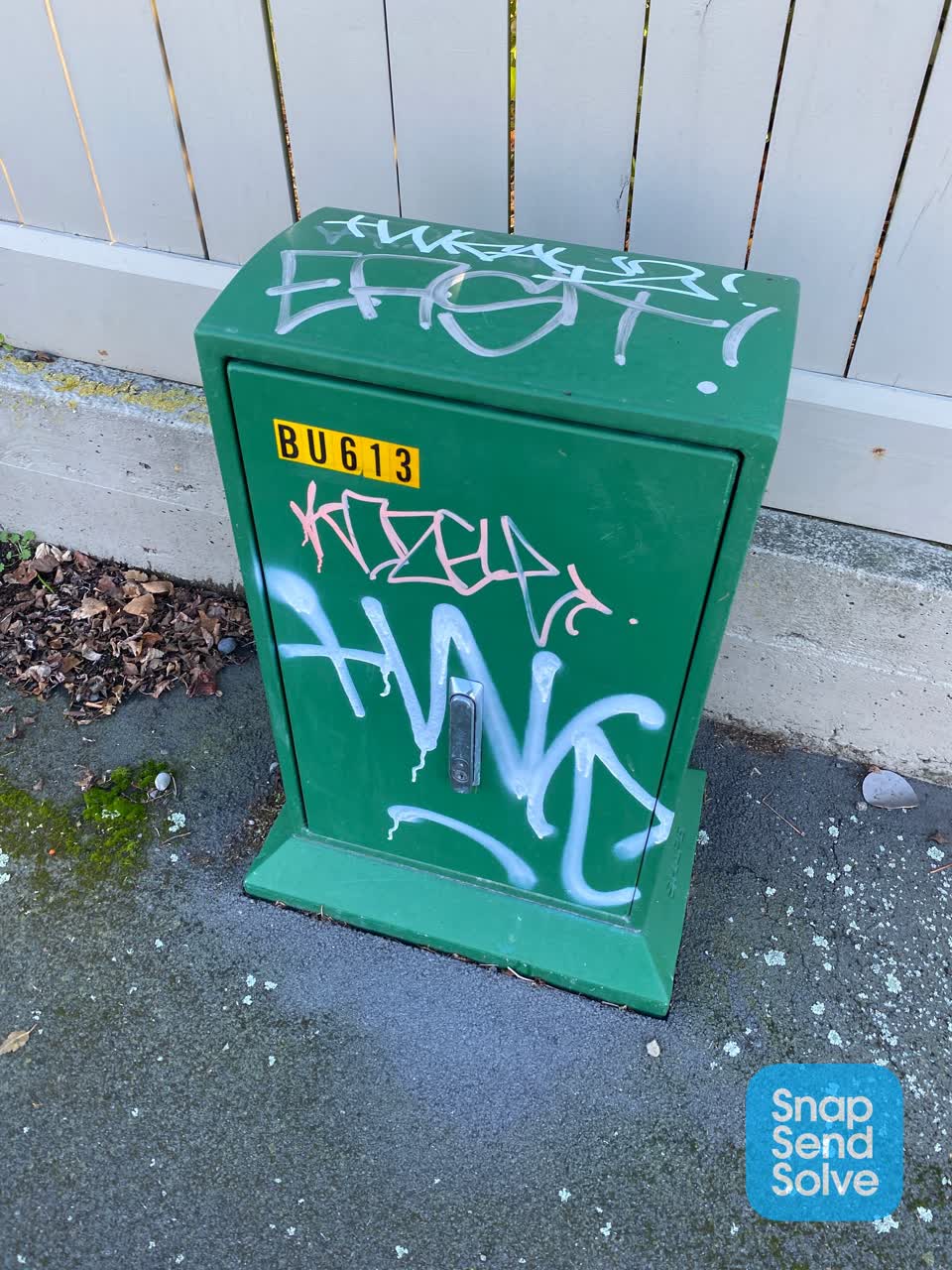 The photograph attached to this graffiti report