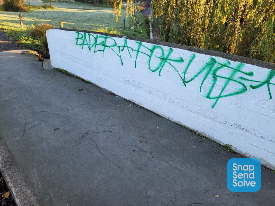 The photograph attached to this graffiti report