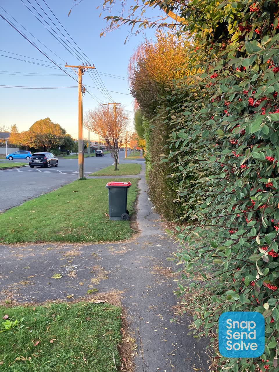 The photograph attached to this roading/streets report