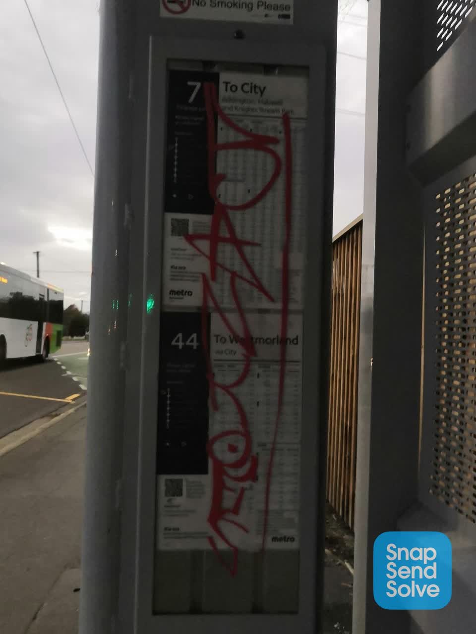 The photograph attached to this graffiti report