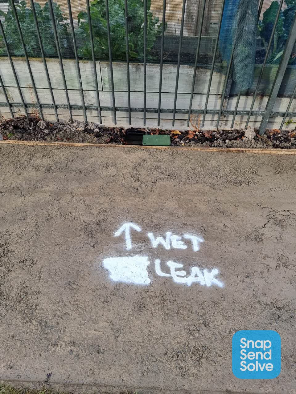 The photograph attached to this water leak report