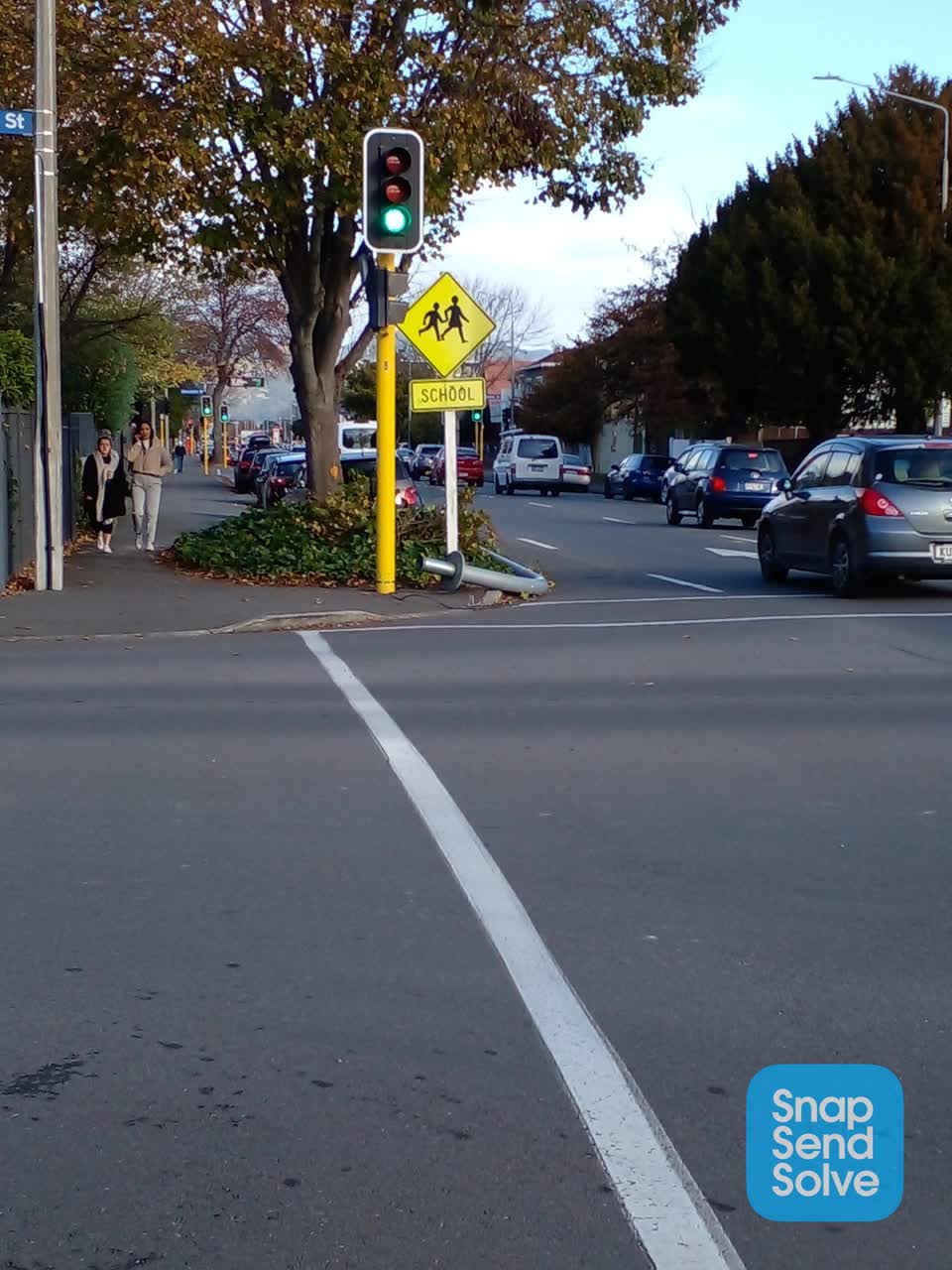 The photograph attached to this street light outage report