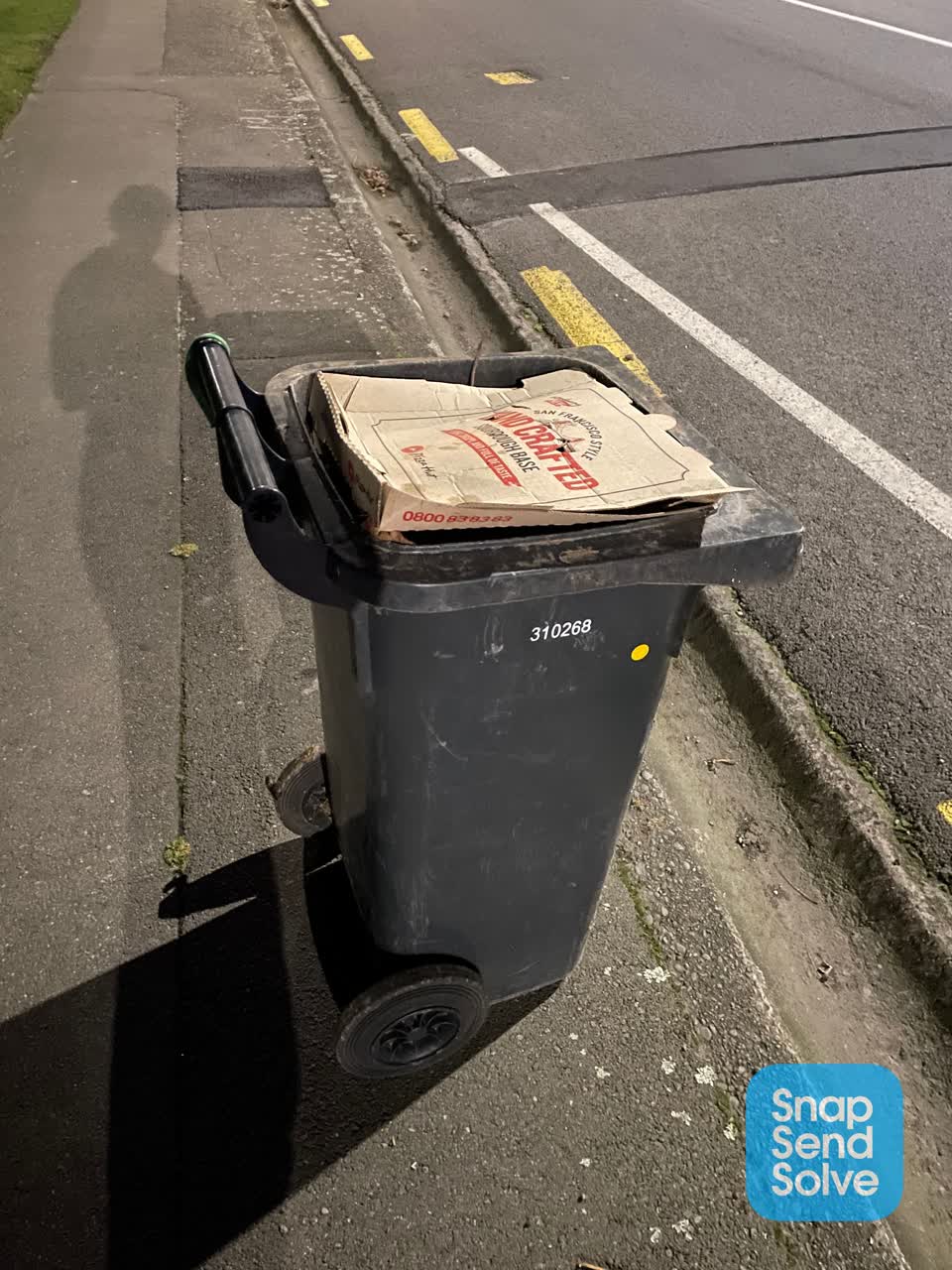 The photograph attached to this rubbish/recycling report