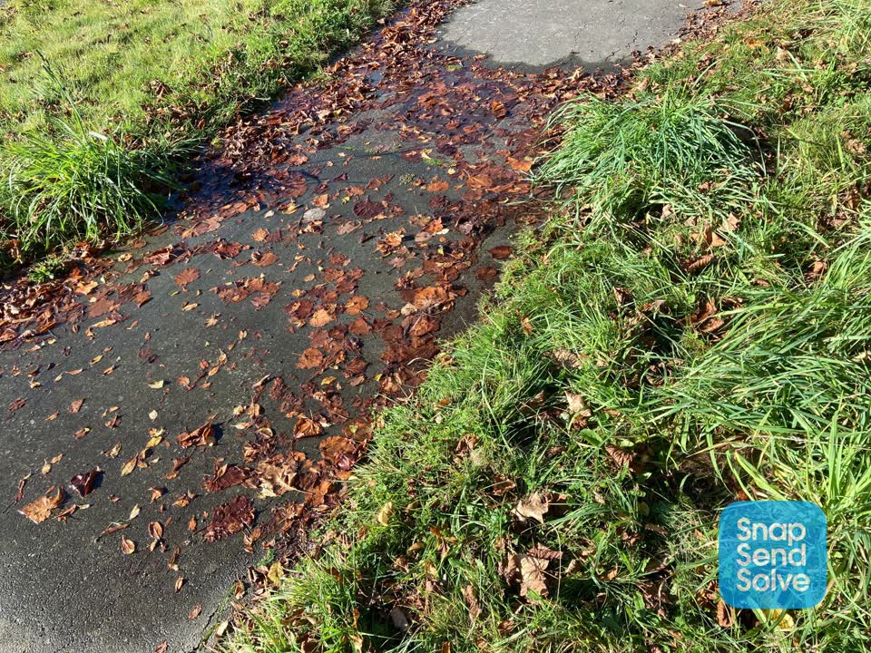 The photograph attached to this water leak report
