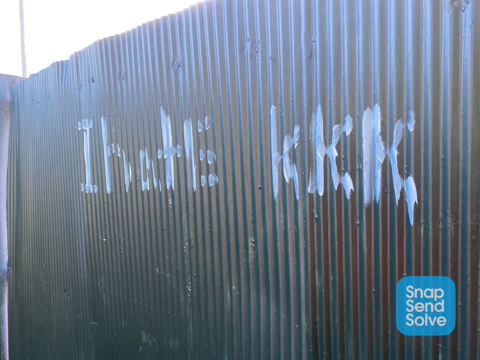 The photograph attached to this graffiti report