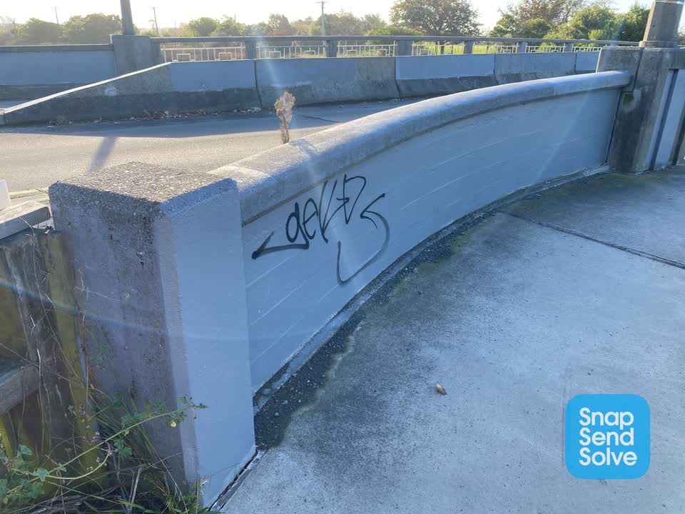 The photograph attached to this graffiti report