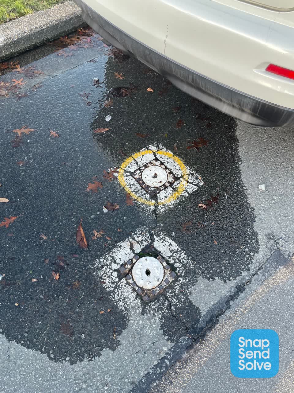 The photograph attached to this water leak report