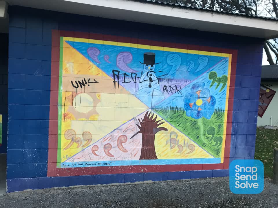 The photograph attached to this graffiti report