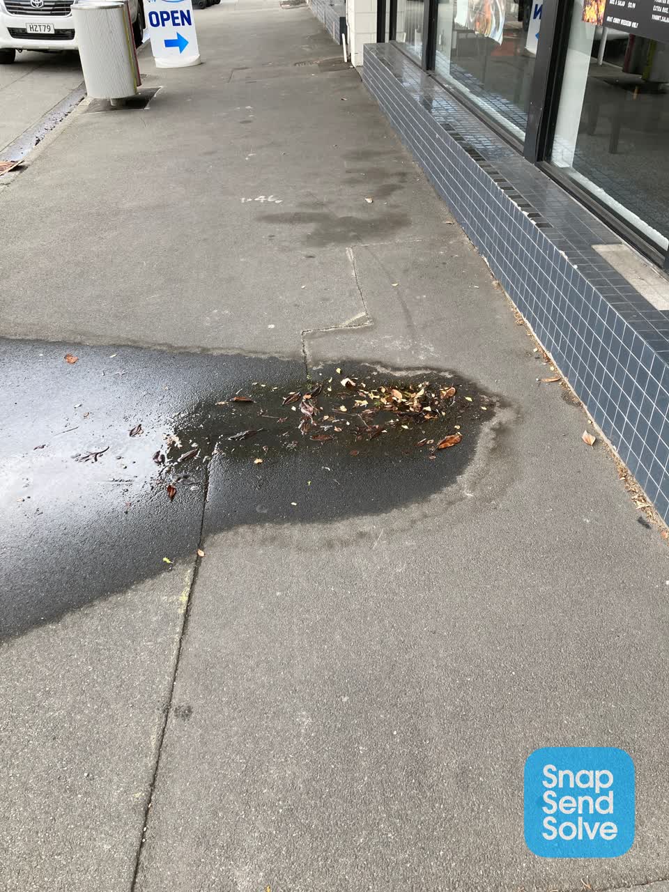 The photograph attached to this water leak report