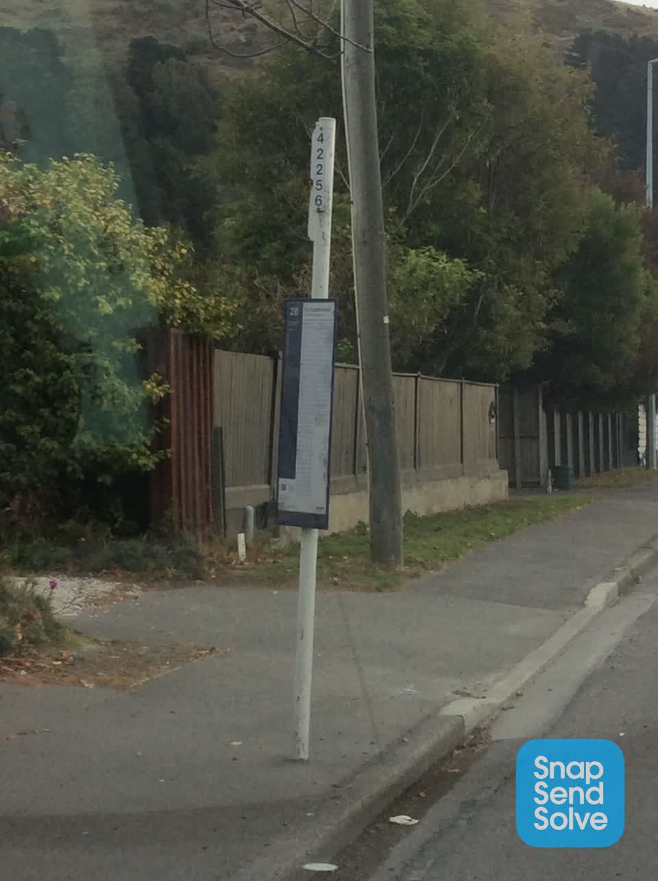 The photograph attached to this roading/streets report