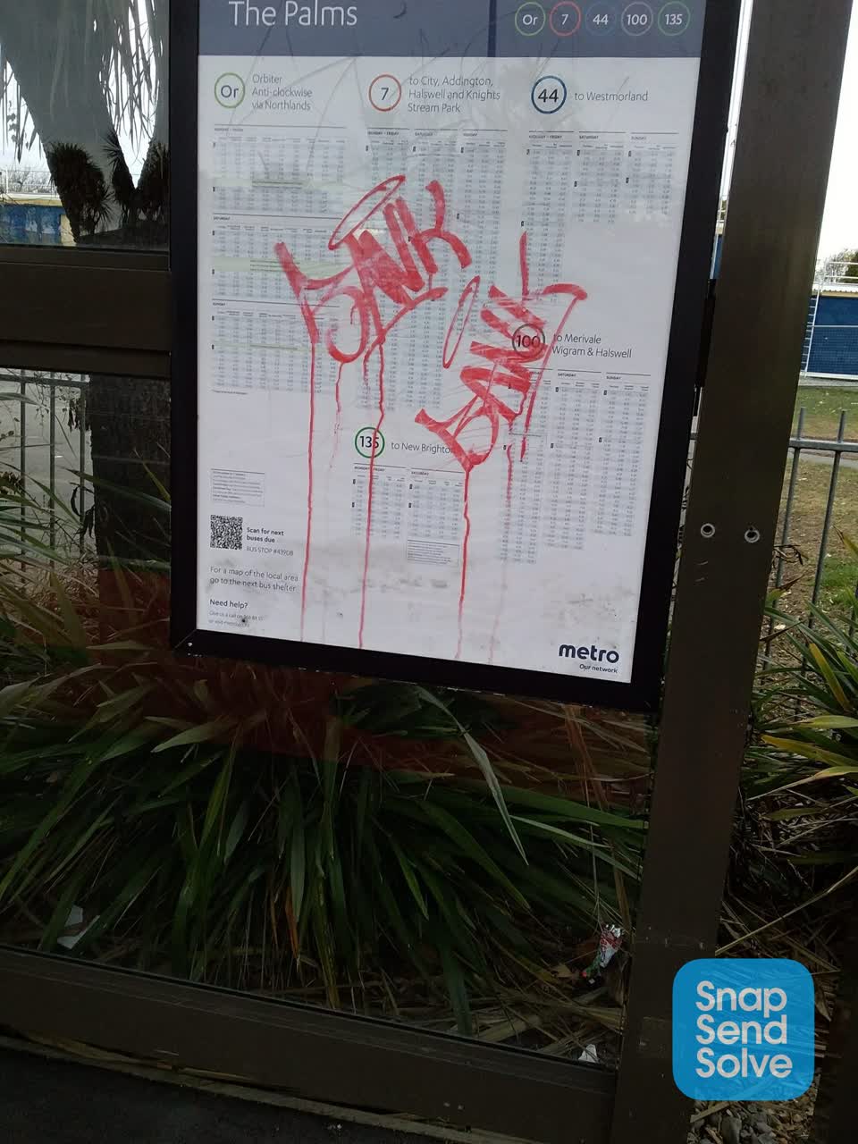 The photograph attached to this graffiti report