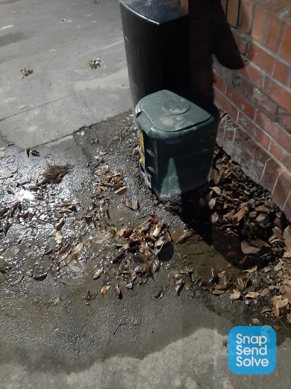 The photograph attached to this water leak report