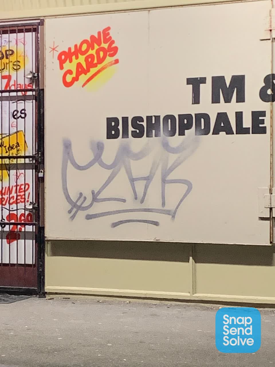 The photograph attached to this graffiti report