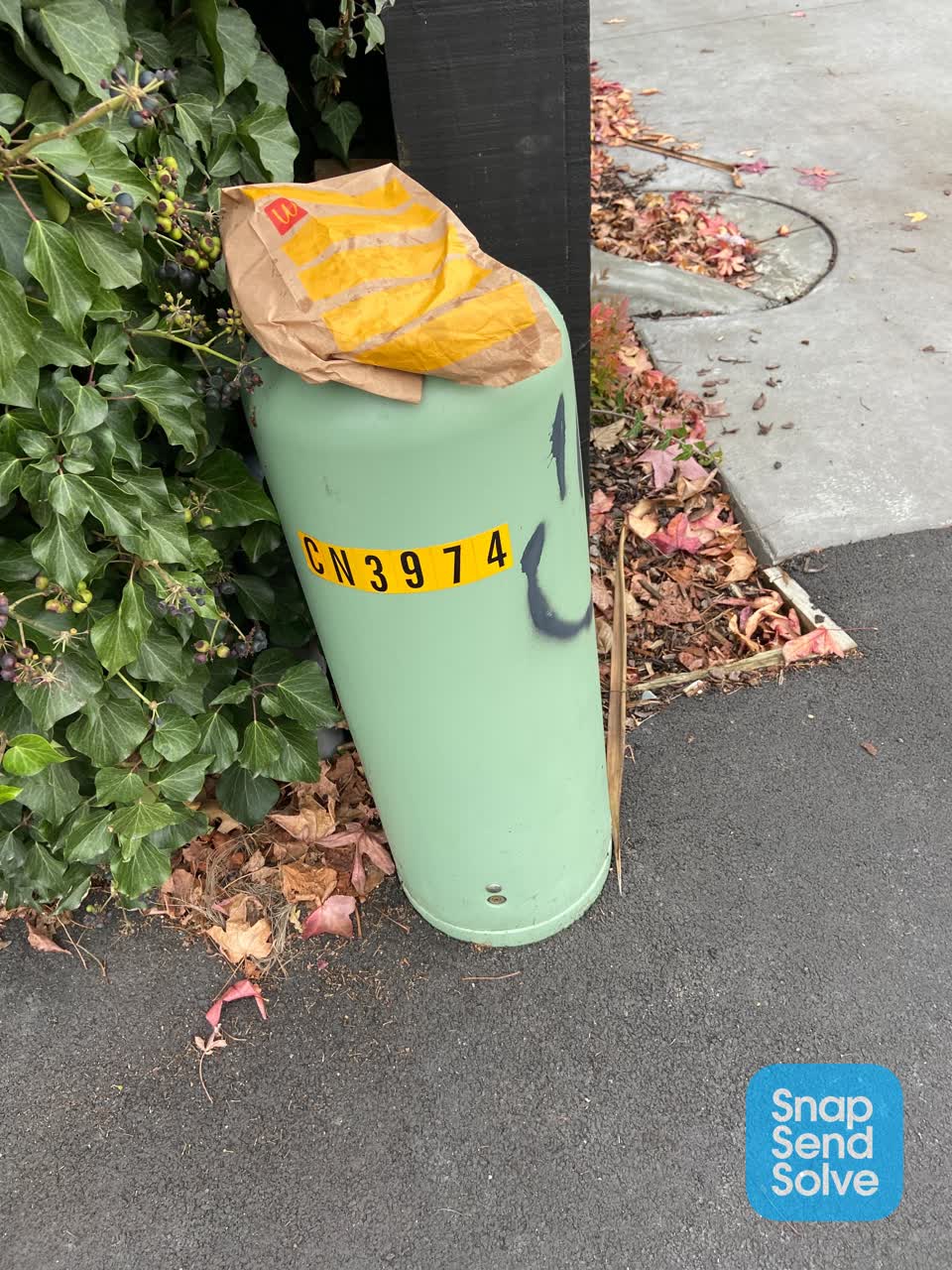 The photograph attached to this graffiti report