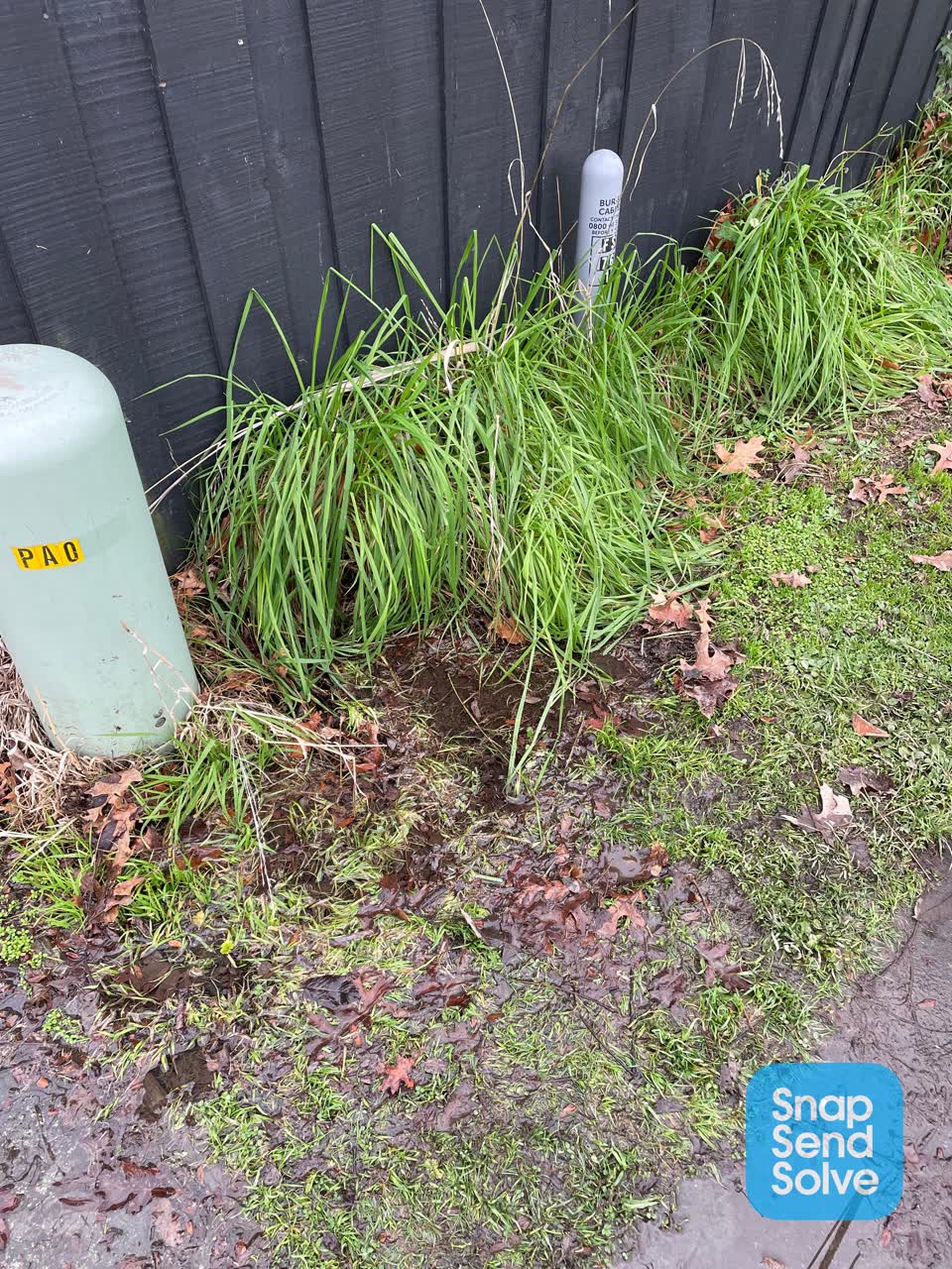 The photograph attached to this water leak report