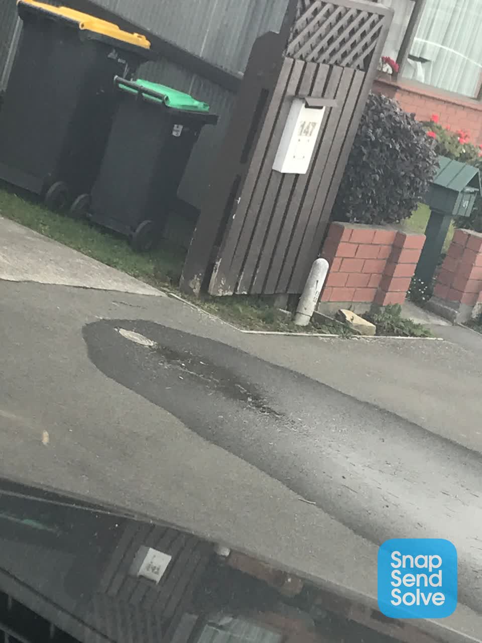 The photograph attached to this water leak report