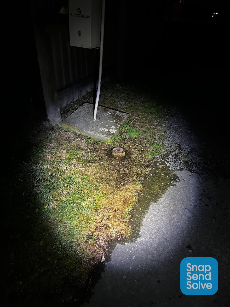 The photograph attached to this water leak report