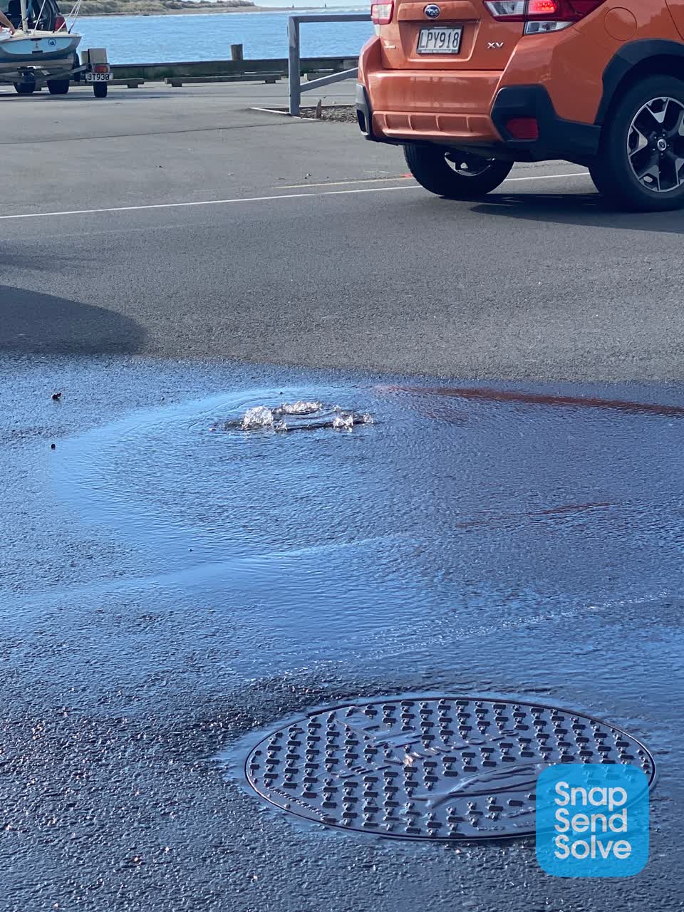 The photograph attached to this water leak report