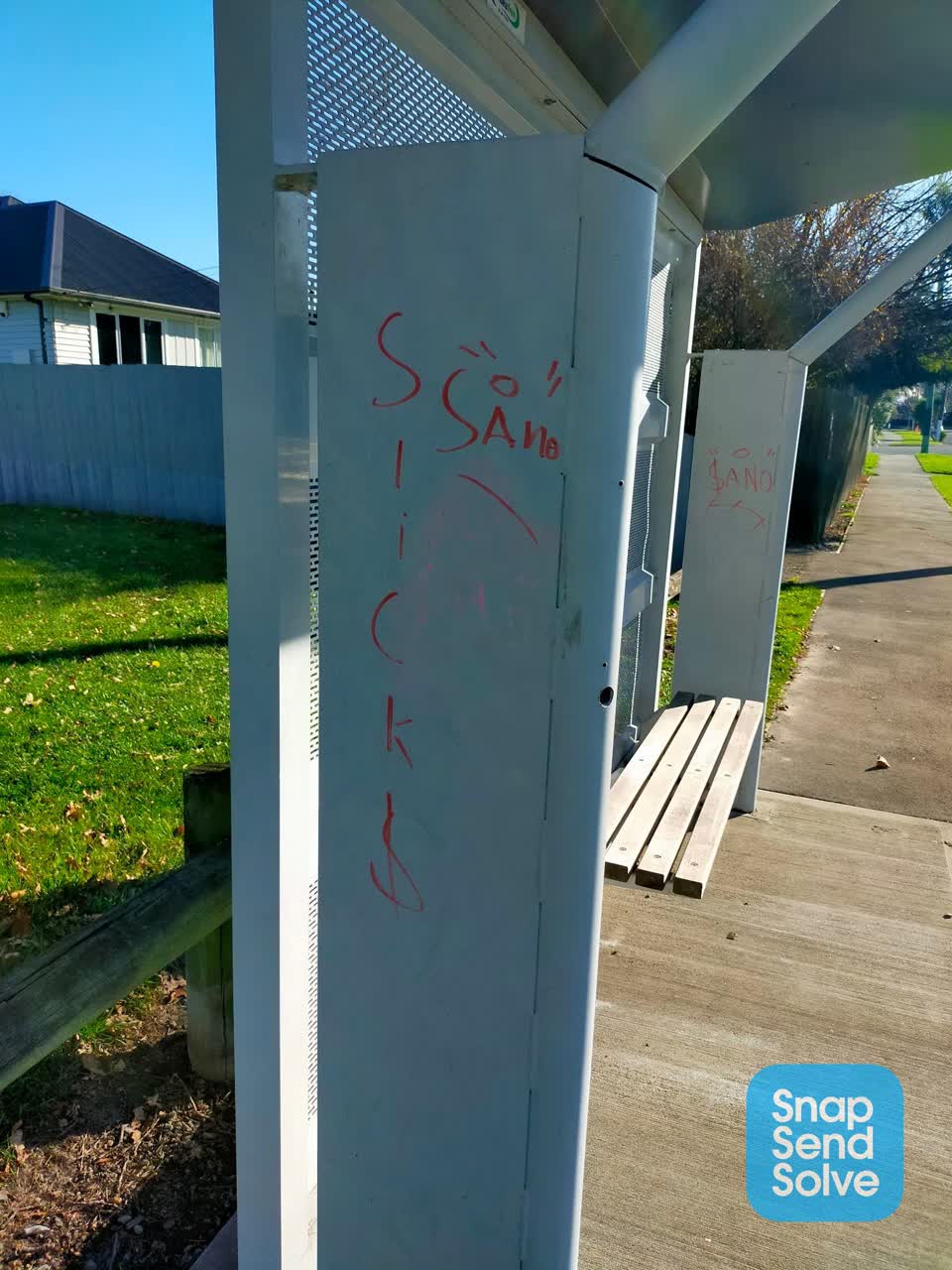 The photograph attached to this graffiti report