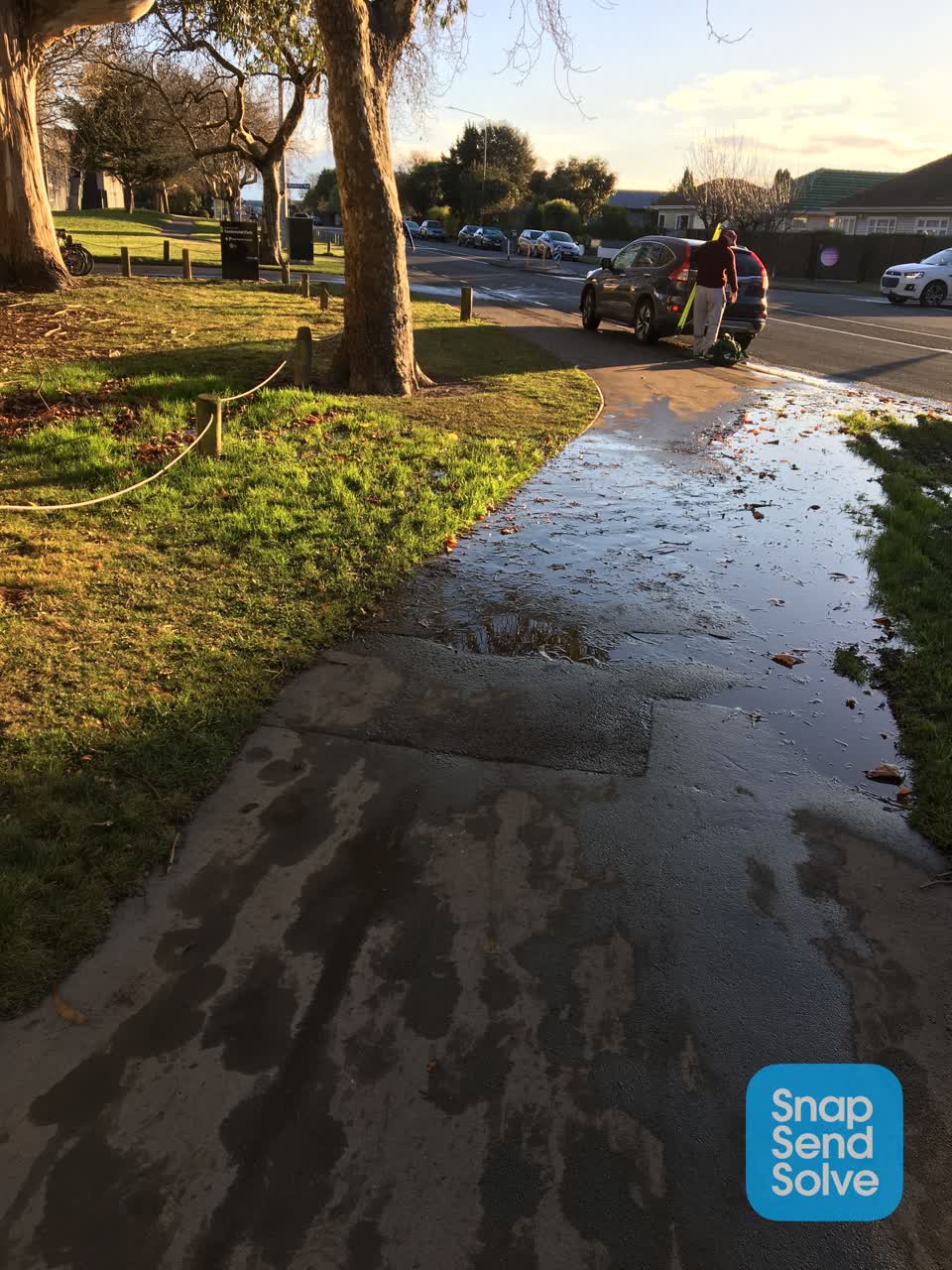 The photograph attached to this water leak report