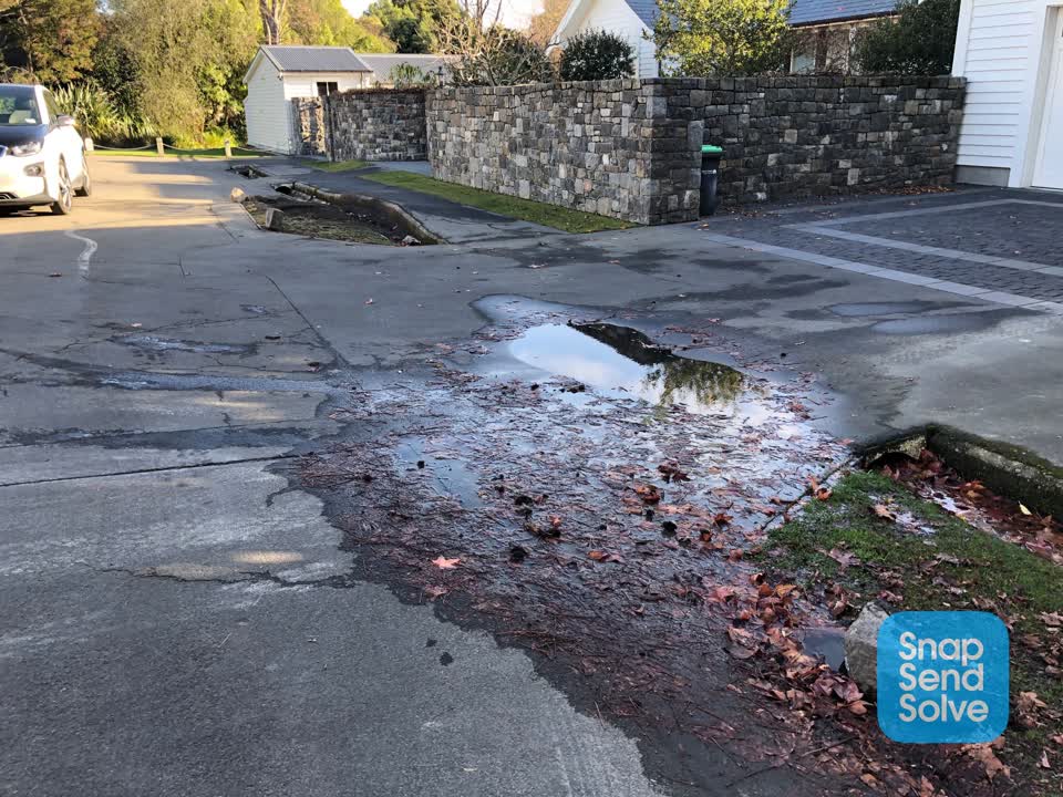 The photograph attached to this water leak report