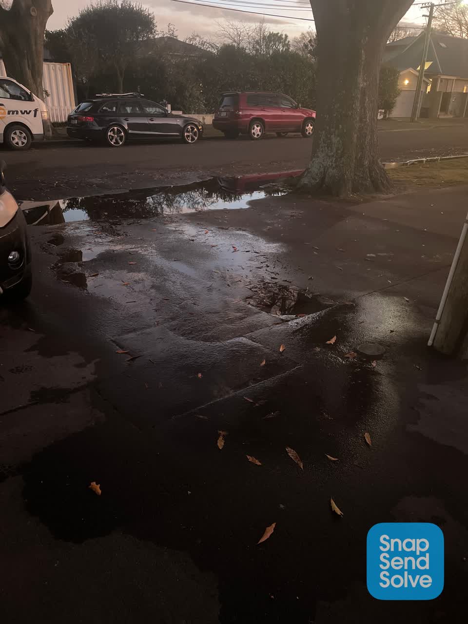 The photograph attached to this water leak report