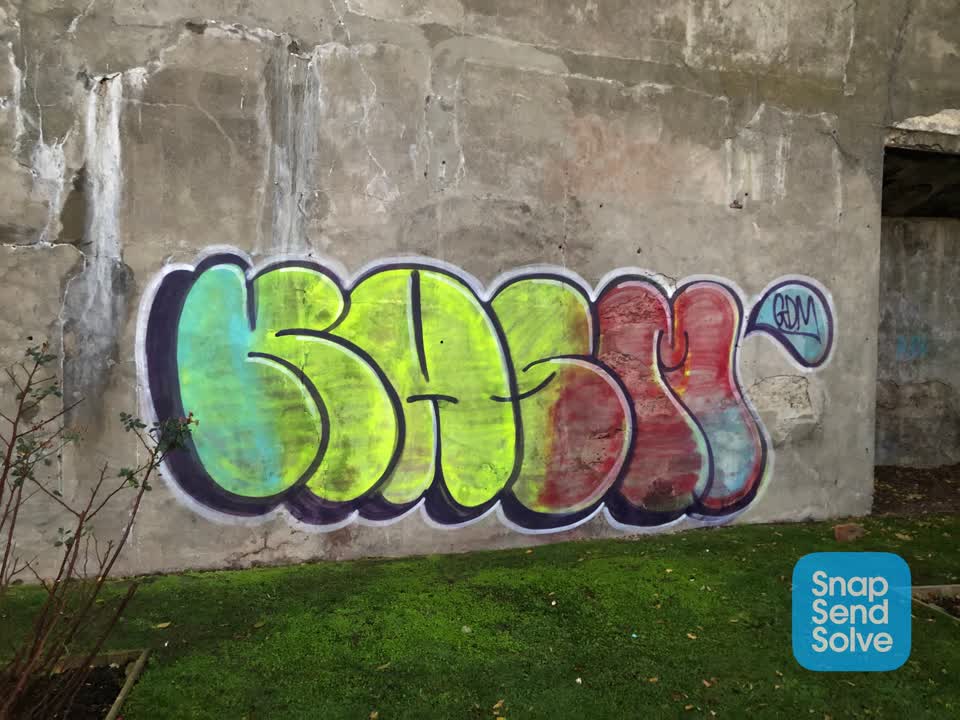 The photograph attached to this graffiti report