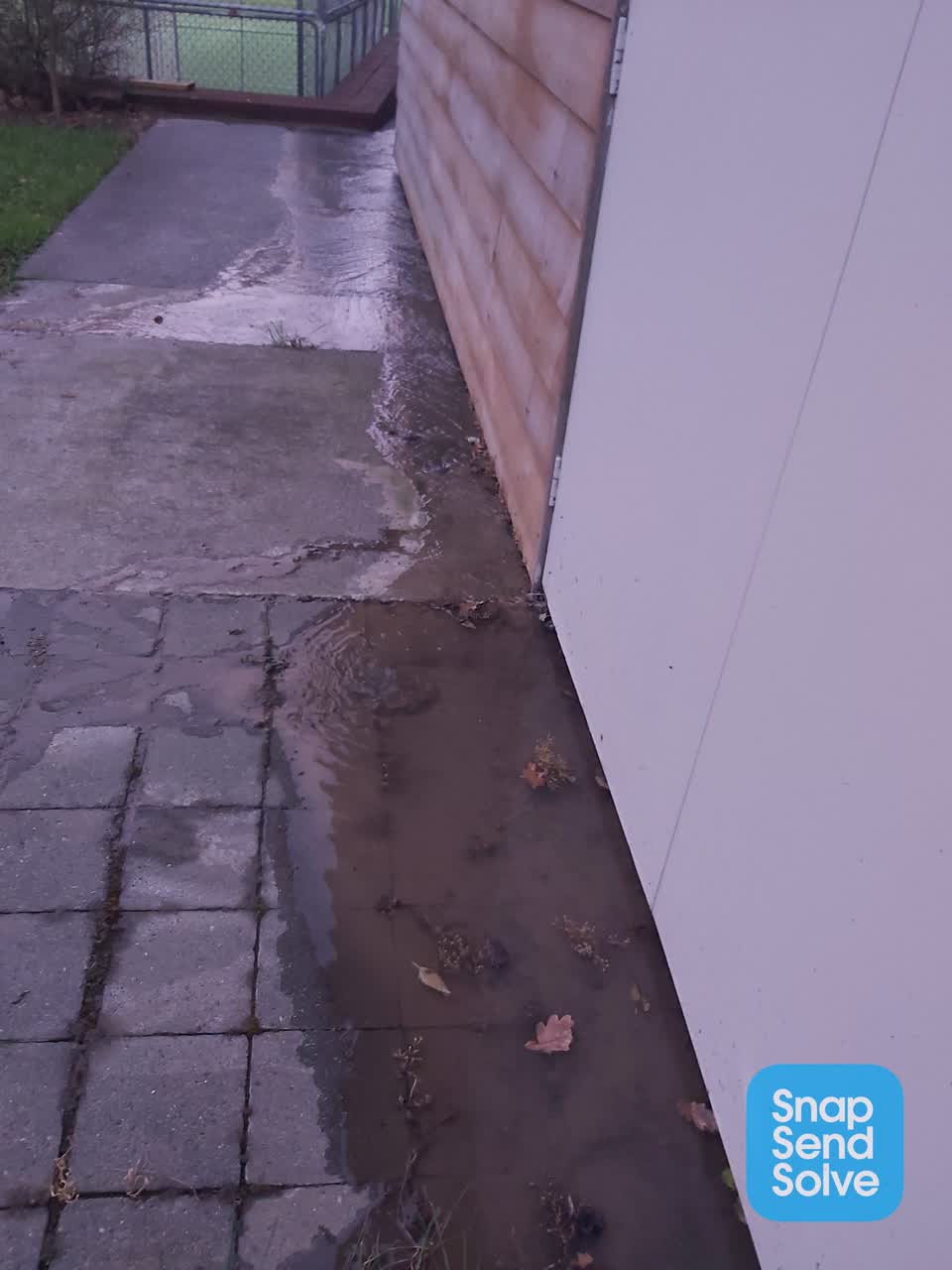 The photograph attached to this water leak report