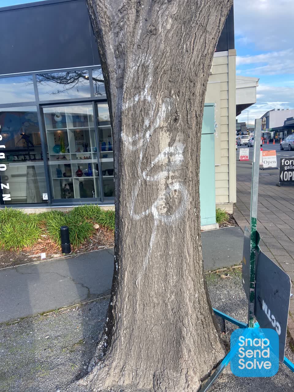 The photograph attached to this graffiti report