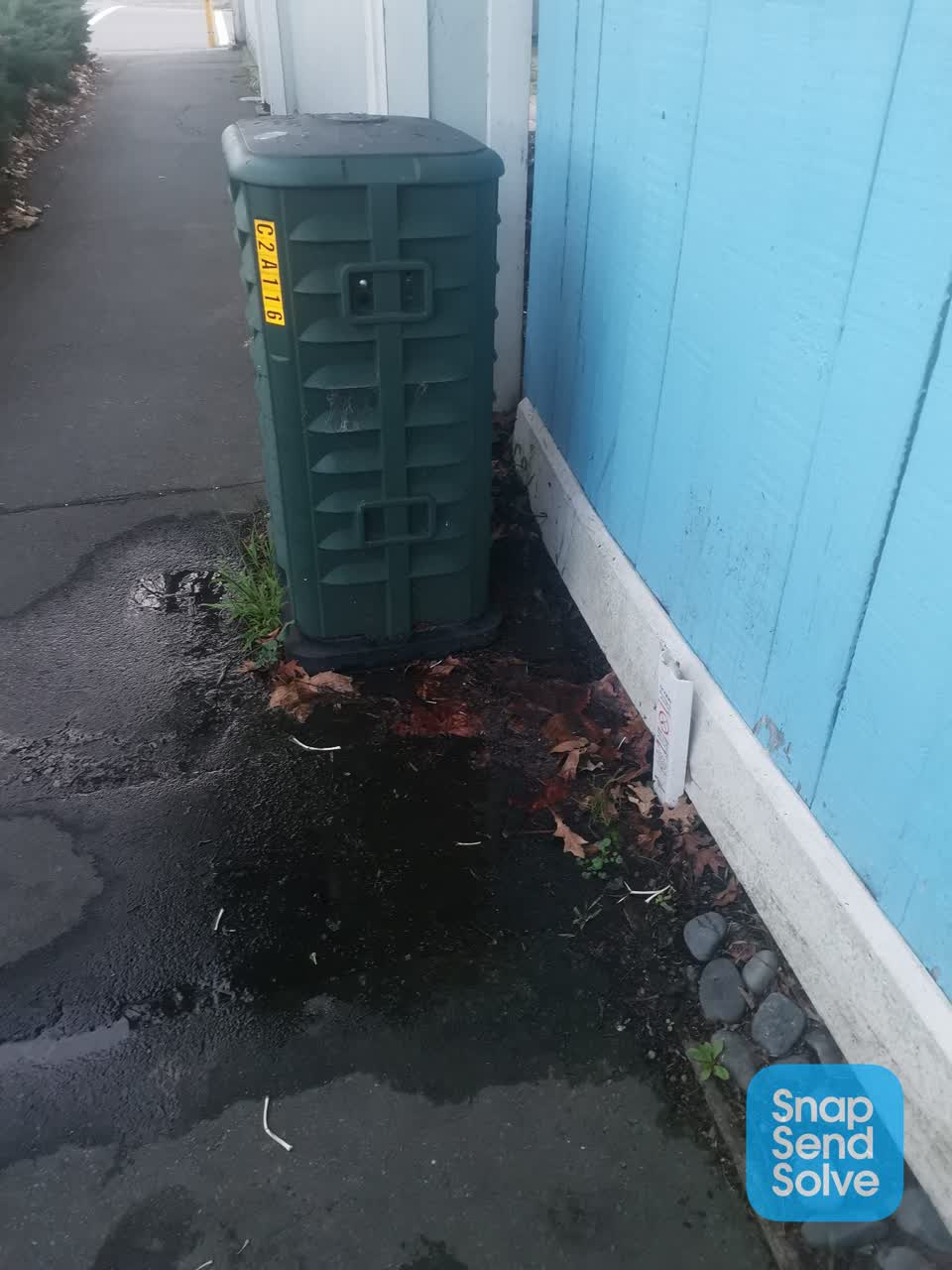 The photograph attached to this water leak report
