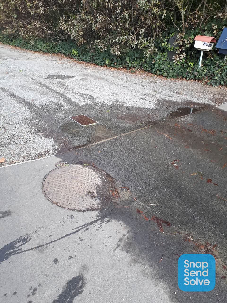 The photograph attached to this water leak report