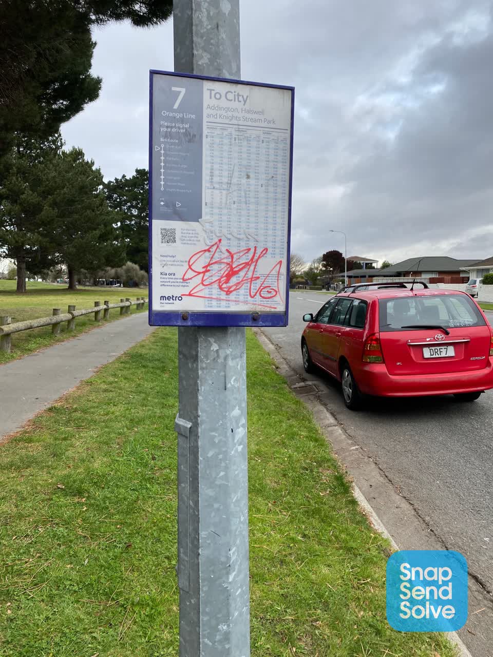 The photograph attached to this graffiti report