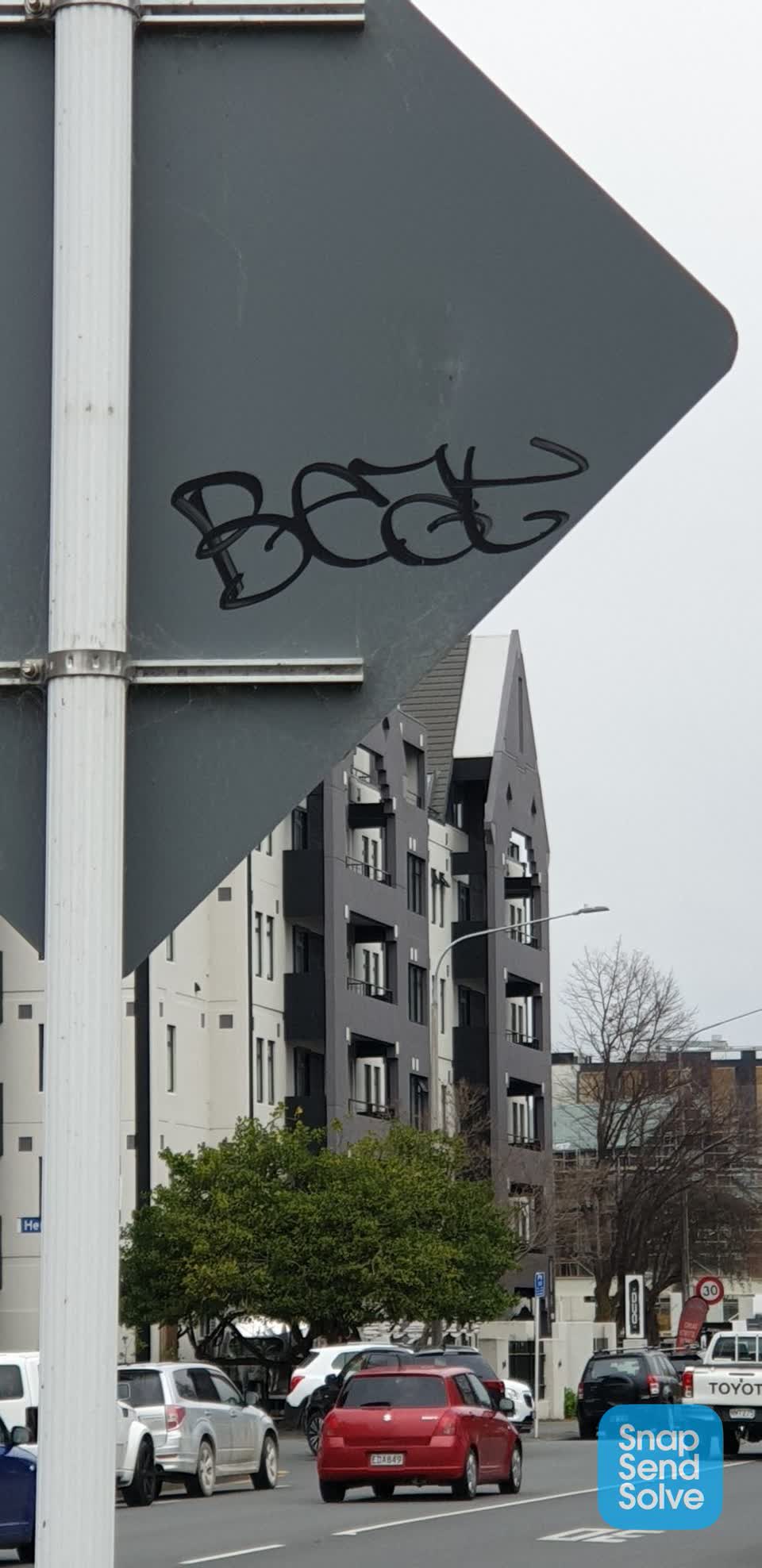 The photograph attached to this graffiti report