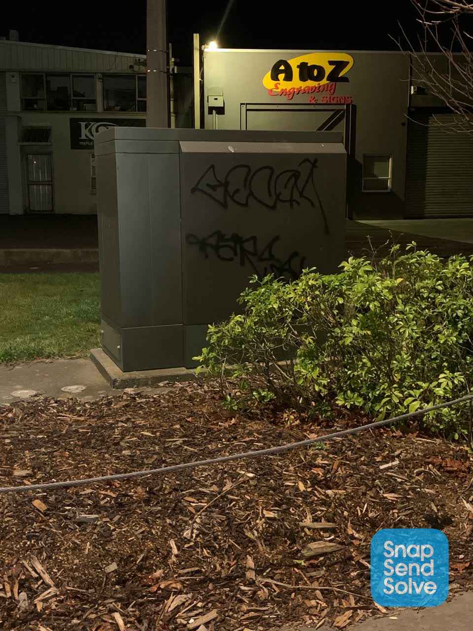 The photograph attached to this graffiti report