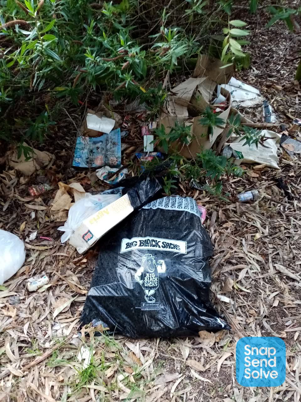 The photograph attached to this rubbish/recycling report